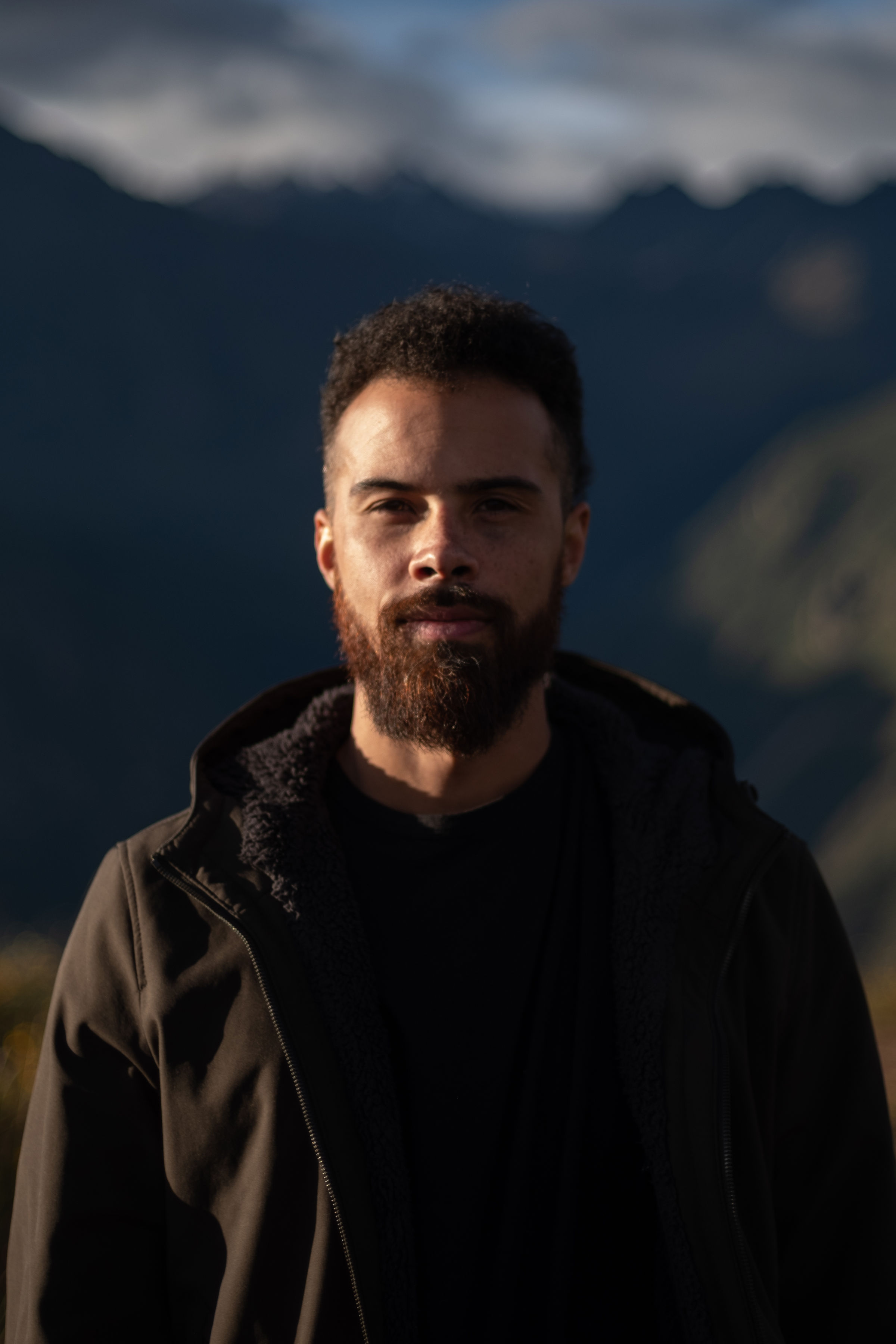 Front-facing mountain portrait crop of Jono Mitchell
